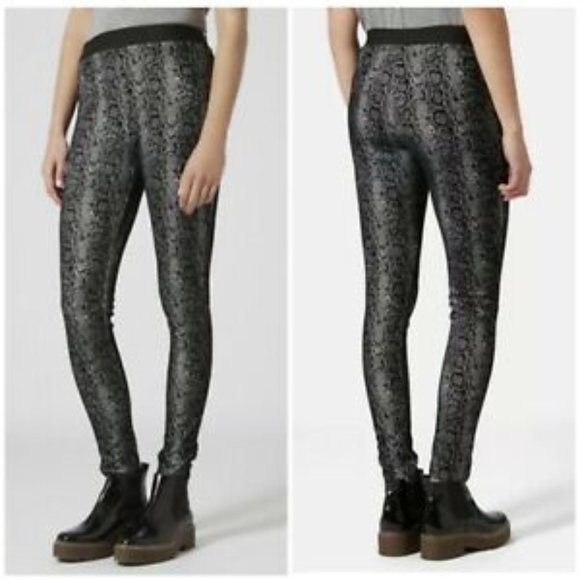 Topshop ~ Snake print velvet textured legging - Picture 1 of 6